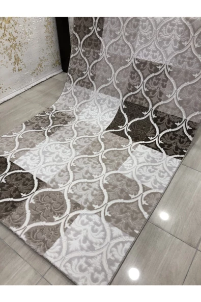 Halı Divina  Vizon Krem Kareli 150x233  4 M2 Halı ! - 8