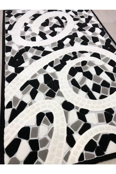 Siyah Beyaz Jade Halı 0024-03 - Resim 4