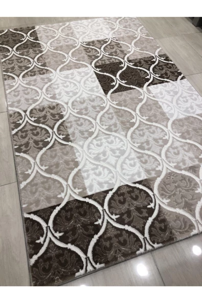 Halı Divina Vizon Krem Kareli 150x233 4 M2 Halı ! - 2