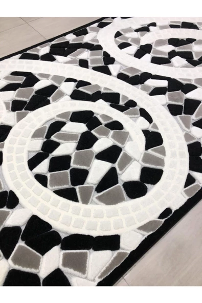 Siyah Beyaz Jade Halı 0024-03 - Resim 5