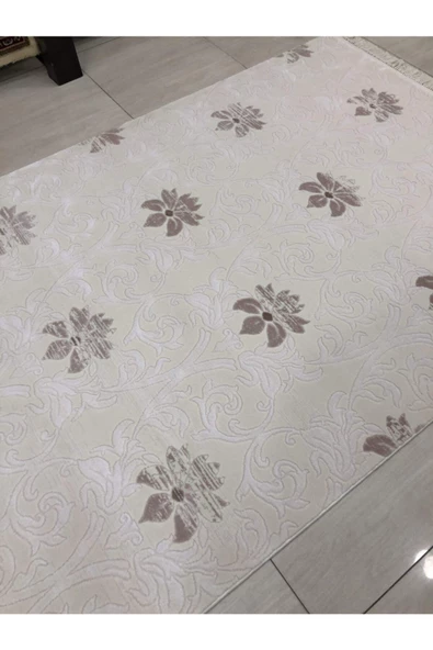 Ezo 0767 A  Beyaz Pudra 4 M2 Halı  165 x 230 - Resim 3