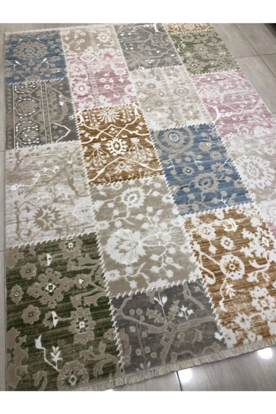 Pudra Vizon Patchwork Halı - 2