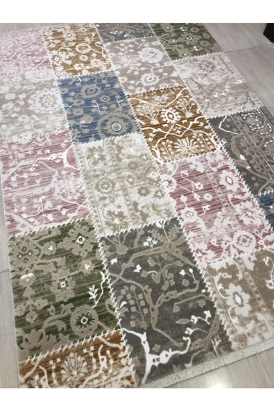 Pudra Vizon Patchwork Halı - 4