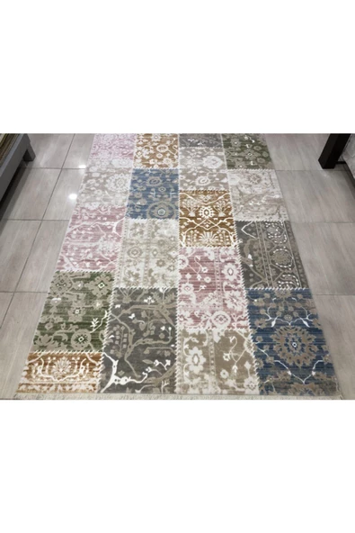 Pudra Vizon Patchwork Halı - 8