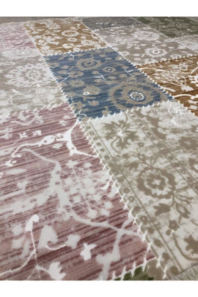 Pudra Vizon Patchwork Halı - 7