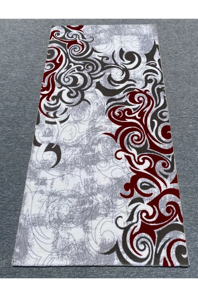 Burak Halı Klasik 12057 AS 100x200 Gri Kırmızı 2 Metre Yolluk