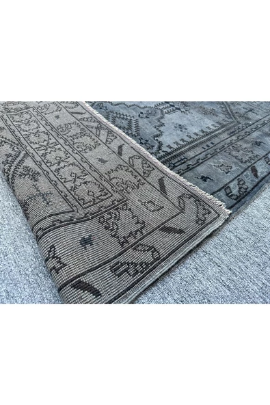 EL DOKUMA 84x150 ESKİTME AZ HATALI VINTAGE %100 YÜN MAVİ HALI ! - Resim 5