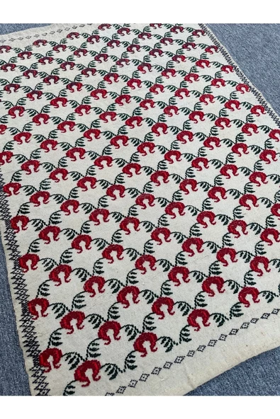 El Dokuma Dekoratif Kilim 85x120 Klasik Dekor %100 Yün Kilim ! - 4