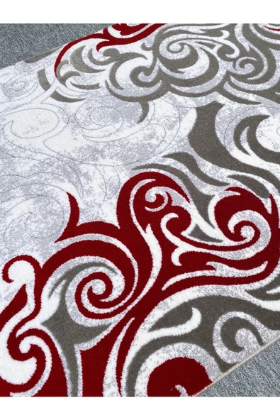 Burak Halı Klasik 12057 AS 100x200 Gri Kırmızı 2 Metre Yolluk - 3