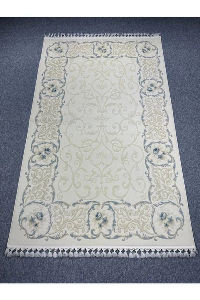 Sentez 7001 A 150x230 Beyaz Turkuaz 4 M2 Halı ürün görseli