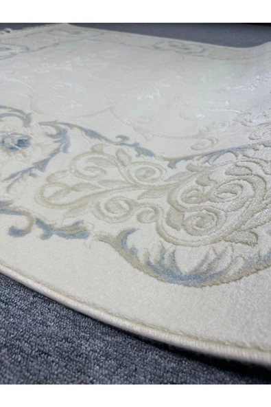 Sentez 7001 A 150x230 Beyaz Turkuaz 4 M2 Halı - Resim 8