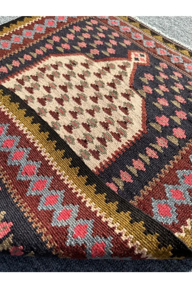 EL DOKUMA MUT KİLİMİ 63X84 KÜÇÜK YÜN CİCİM KİLİM - Resim 4