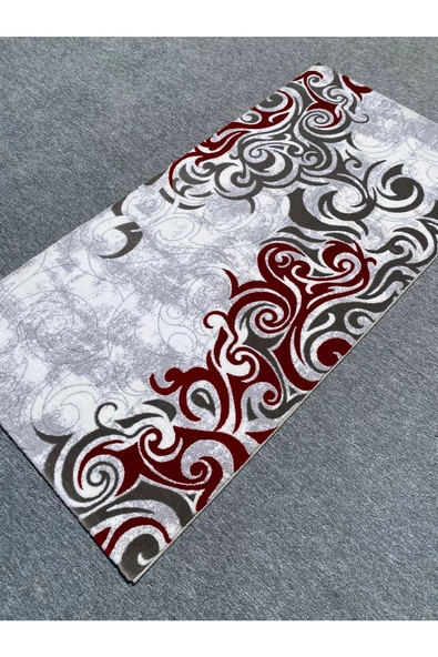 Burak Halı Klasik 12057 AS 100x200 Gri Kırmızı 2 Metre Yolluk - 5