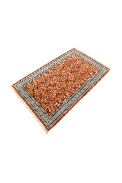 EL DOKUMA YASTIK BÜNYAN HALISI 57X93 ÇİÇEKLİ KİREMİT KÜÇÜK ÖLÇÜ HALI YASTIK - Resim 2