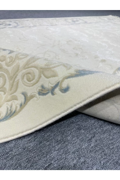 Sentez 7001 A 150x230 Beyaz Turkuaz 4 M2 Halı - Resim 5