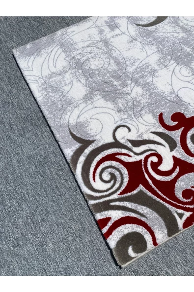 Burak Halı Klasik 12057 AS 100x200 Gri Kırmızı 2 Metre Yolluk - 2