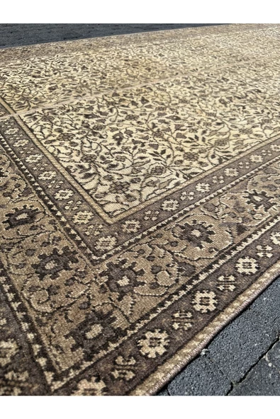 EL DOKUMA BÜNYAN HALISI 140X280 KAHVE KREM ESKİTME İNCE HALI ! - Resim 5