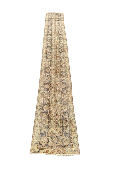 El Dokuma Eskitme Yolluk 53x376 Lacivert %100 Yün Halı ürün görseli