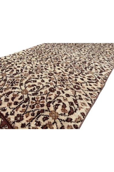 EL DOKUMA ESKİTME YOLLUK 80X260 KREM KAHVE VINTAGE HALI ! - Resim 5