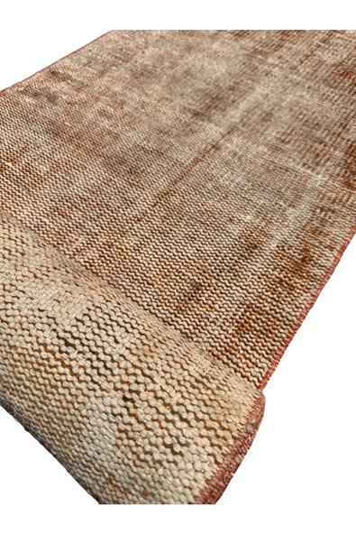 El Dokuma Vintage Yolluk 55x280 Turuncu Eskitme Yün Halı - Resim 5