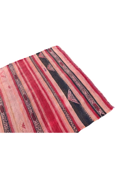 EL DOKUMA YÜN KİLİM 85X105 KIRMIZI %100 KÖK BOYA KİLİM - Resim 6