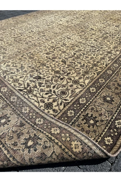 EL DOKUMA BÜNYAN HALISI 140X280 KAHVE KREM ESKİTME İNCE HALI ! - Resim 3