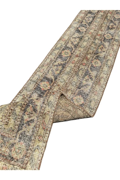 El Dokuma Eskitme Yolluk 53x376 Lacivert %100 Yün Halı - Resim 8