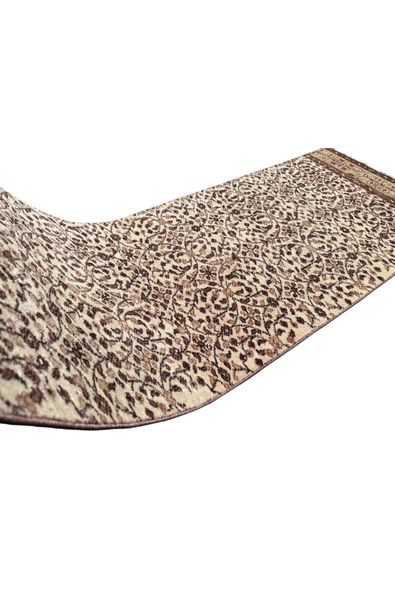 EL DOKUMA ESKİTME YOLLUK 80X260 KREM KAHVE VINTAGE HALI ! - Resim 8