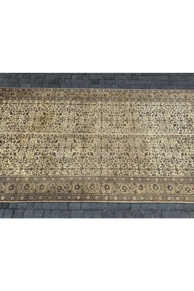 EL DOKUMA BÜNYAN HALISI 140X280 KAHVE KREM ESKİTME İNCE HALI ! - Resim 6