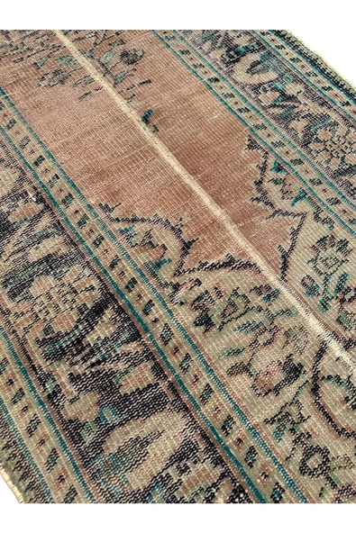 Patchwork Eskitme Halı 90x280 Turuncu %100 Yün Vintage Yolluk - 2