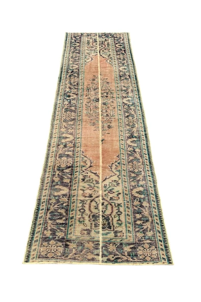 Patchwork Eskitme Halı 90x280 Turuncu %100 Yün Vintage Yolluk