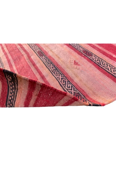 EL DOKUMA YÜN KİLİM 85X105 KIRMIZI %100 KÖK BOYA KİLİM - Resim 7