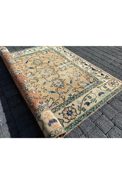 EL DOKUMASI DEKORATİF ESKİTME HALI 114X187 - Resim 8