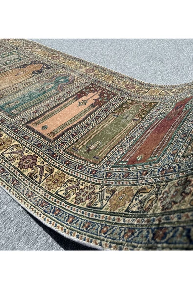 El Dokuma 95x290 Bünyan Halısı Eskitme Ince Yün Paftalı Yolluk ! - Resim 7