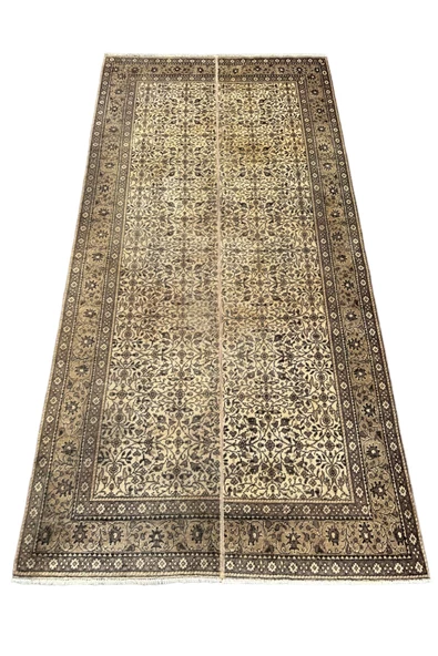 EL DOKUMA BÜNYAN HALISI 140X280 KAHVE KREM ESKİTME İNCE HALI ! ürün görseli