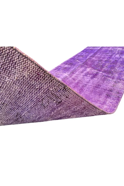 EL DOKUMA MOR HALI 62X244 DEKORATİF %100 YÜN YOLLUK - Resim 7