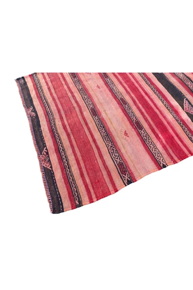 EL DOKUMA YÜN KİLİM 85X105 KIRMIZI %100 KÖK BOYA KİLİM - Resim 4