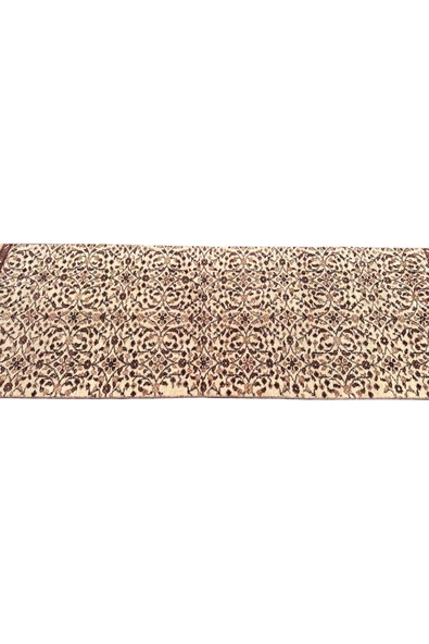 EL DOKUMA ESKİTME YOLLUK 80X260 KREM KAHVE VINTAGE HALI ! - Resim 3
