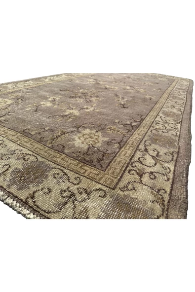 EL DOKUMA ESKİTME HALI 115X220 BEJ VİZON VINTAGE OTURMA ODASI HALISI - Resim 8