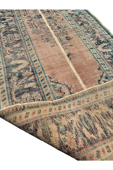 Patchwork Eskitme Halı 90x280 Turuncu %100 Yün Vintage Yolluk - 7