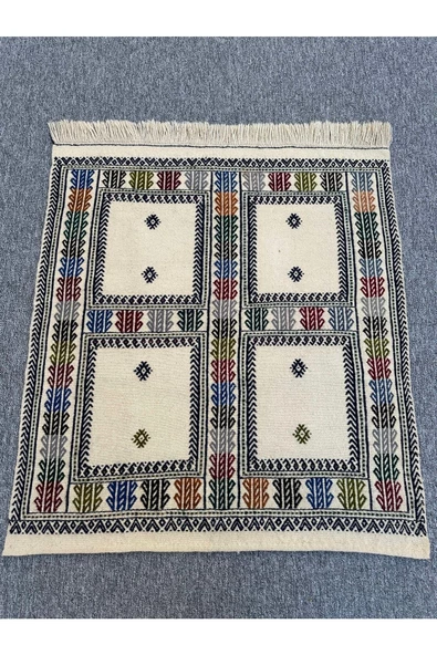 El Dokuma Dekoratif Kilim 90x100 Klasik Dekor %100 Yün Kilim ! ürün görseli