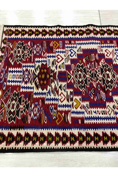 El Dokuma Iran Kilimi 65x115 Kırmızı %100 Yün Küçük Kilim ! - 6