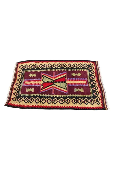 El Dokuma Dekoratif Kök Boya Kilim 78x117 Renkli %100 Yün Küçük Kilim - Resim 2