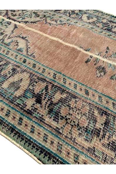 Patchwork Eskitme Halı 90x280 Turuncu %100 Yün Vintage Yolluk - 8