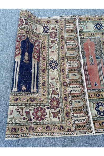 El Dokuma Yolluk Paftalı Seccade Bünyan Halısı 90x225 Saf Namazlık Eskitme - 5