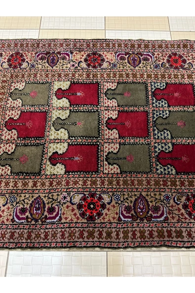 EL DOKUMA BÜNYAN HALISI FLOŞ SECCADE 93X130 PAFTALI SIFIR HALI - 4