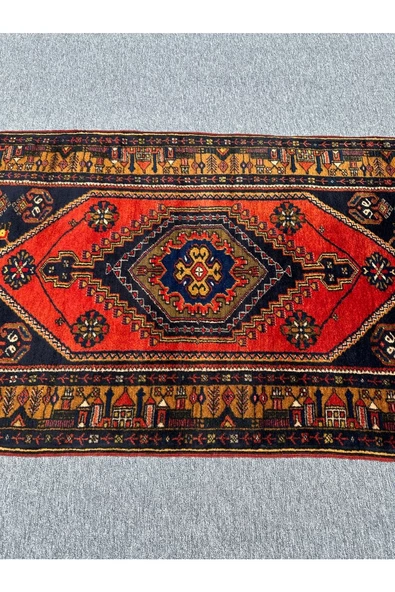 El Dokuma 105x220 Yahyalı Halısı %100 Yün Kavun Içi Kiremit Kök Boya Halı - Resim 3