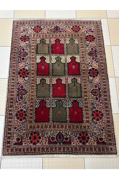 EL DOKUMA BÜNYAN HALISI FLOŞ SECCADE 93X130 PAFTALI SIFIR HALI