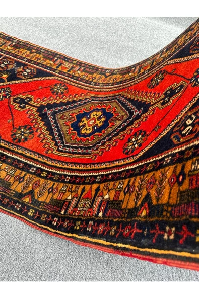 El Dokuma 105x220 Yahyalı Halısı %100 Yün Kavun Içi Kiremit Kök Boya Halı - Resim 4