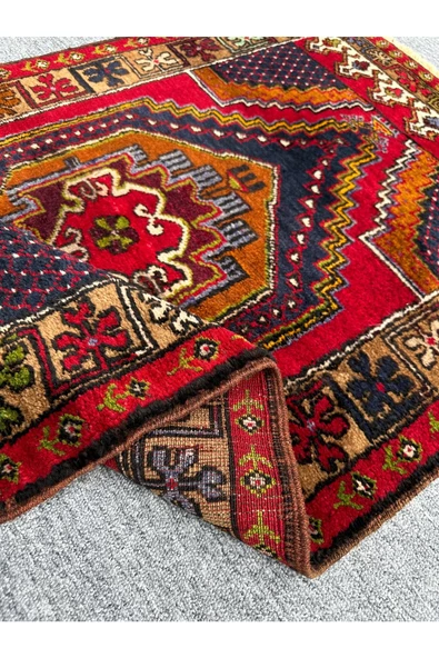 El Dokuma Sıfır Çamardı Halısı 79x135 Kök Boya %100 Yün Küçük Ölçü Halı - 4